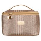 Peterson, kosmetyczka kuferek, brokatowa złota