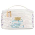 Peterson, kosmetyczka kuferek, cekinowa, biała