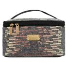 Peterson, kosmetyczka kuferek, cekinowa, szara