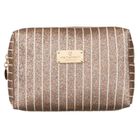 Peterson, kosmetyczka prostokątna, brokatowa, złota