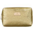 Peterson, kosmetyczka prostokątna, brokatowa, złota