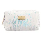 Peterson, kosmetyczka prostokątna, cekinowa, biała