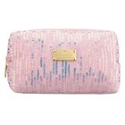 Peterson, kosmetyczka prostokątna, cekinowa, różowa