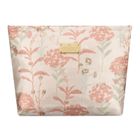 Peterson, kosmetyczka, tkanina syntetyczna, różowa z botanicznym wzorem