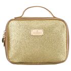 Peterson, kosmetyczka z uchwytem, brokatowa, złota