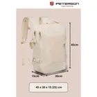 Peterson, plecak podróżny z siatkowaną przegrodą i paskami kompresyjnymi, ecru