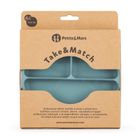 Petite&Mars, Take&Match, silikonowy talerzyk z przegródkami, okrągły, Frosted Sky, 6m+