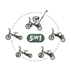 Petite&Mars, Turbo, rowerek trójkołowy 5w1, Misty Green