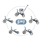 Petite&Mars, Turbo, rowerek trójkołowy 5w1, Ocean Blue