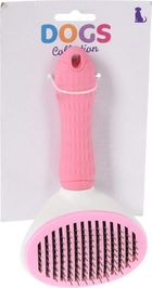 Pets Collection, szczotka dla psa i kota, samoczyszcząca, różowa