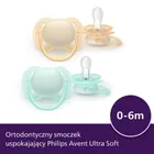 Philips Avent, Ultra Soft, smoczek ortodontyczny, 0-6 m, 2 szt.