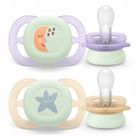 Philips Avent, Ultra Start Nighttime, smoczek uspokajający, 0-2m, 2 szt.