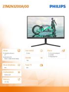 Philips, monitor, 27", 27M2N3200A, IPS, 180Hz, HDMIx2, DP, Pivot, głośniki