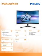 Philips, monitor zakrzywiony, 27", 27M2C5200W, VA, 280Hz, HDMIx2, DP, HAS