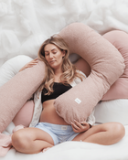 Piapimo, poduszka ciążowa do spania, typ 7, jersey, różowa