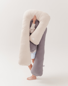 Piapimo, poduszka ciążowa do spania, typ 7, jersey, szara