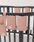 Piapimo, Teddy, ochraniacze modułowe na łóżeczko, róż, 4 szt.