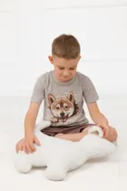 Piżama chłopięca, brązowa, Shiba, Italian Fashion