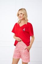 Piżama damska, czerwona, Italian Fashion