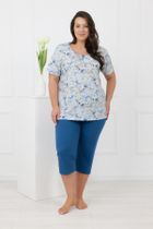 Piżama damska, niebieska, Samoa, Italian Fashion