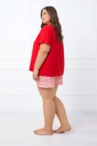 Piżama damska, plus size, czerwona, Italian Fashion