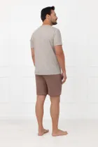 Piżama męska, brązowa, Shiba, Italian Fashion