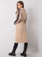 Płaszcz damski z wełną, beżowy, Lakerta