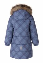 Płaszcz dziewczęcy z kapturem, granatowy, Lenne