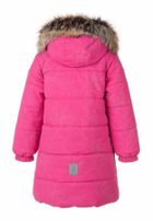 Płaszcz dziewczęcy z kapturem, różowy, Lenne