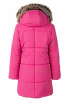 Płaszcz dziewczęcy z kapturem, różowy, Lenne