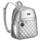 Plecak miejski, srebrny, skóra ekologiczna, Peterson