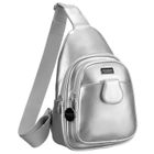 Plecak na jedno ramię, saszetka, srebrny, Peterson
