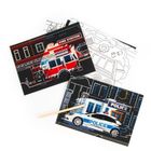 Pojazdy. Wydrapywanka z kolorowanką 2w1