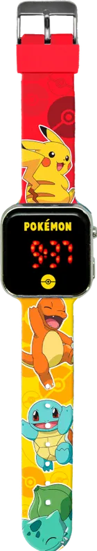 Pokemon, zegarek LED z kalendarzem