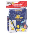 Pokemon, zestaw przyborów szkolnych: ołówek, gumka, sześciokolorowy długopis, kołobrulion, naklejki, 6 szt.