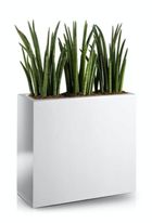 Polnix, prostokątna donica z włókna szklanego, 50-20 cm, biała