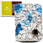 Portfel, biało-niebieski, skórzany, Peterson