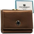 Portfel, brązowy, skóra naturalna i ekologiczna, Peterson