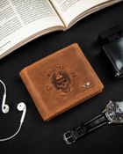 Portfel, brązowy, skórzany, Peterson