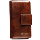 Portfel, ciemnobrązowy, skóra ekologiczna, Peterson