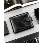 Portfel, czarny, skóra ekologiczna, 4U Cavaldi