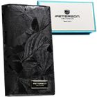 Portfel, czarny, skóra ekologiczna, Peterson