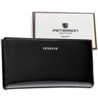 Portfel, czarny, skóra ekologiczna, Peterson