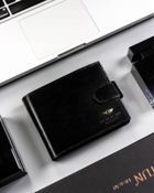 Portfel, czarny, skórzany, Peterson