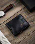 Portfel, czarny, skórzany, Peterson