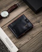 Portfel, czarny, skórzany, Peterson