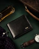 Portfel, czarny, skórzany, Peterson