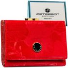 Portfel, czerwony, skóra ekologiczna, Peterson