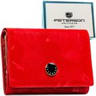 Portfel, czerwony, skóra ekologiczna, Peterson