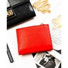 Portfel, czerwony, skóra ekologiczna, Peterson